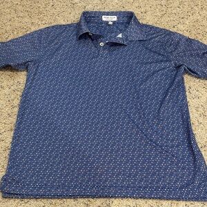 Peter Millar Navy Micro-Print Polo large kids